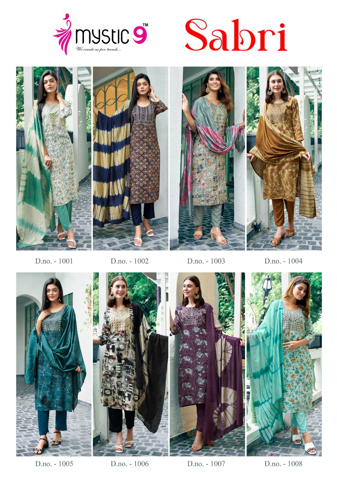 Sabri Vol 1 By Mystic 9 Rayon Printed Kurti With Bottom Dupatta Wholesalers In Delhi
